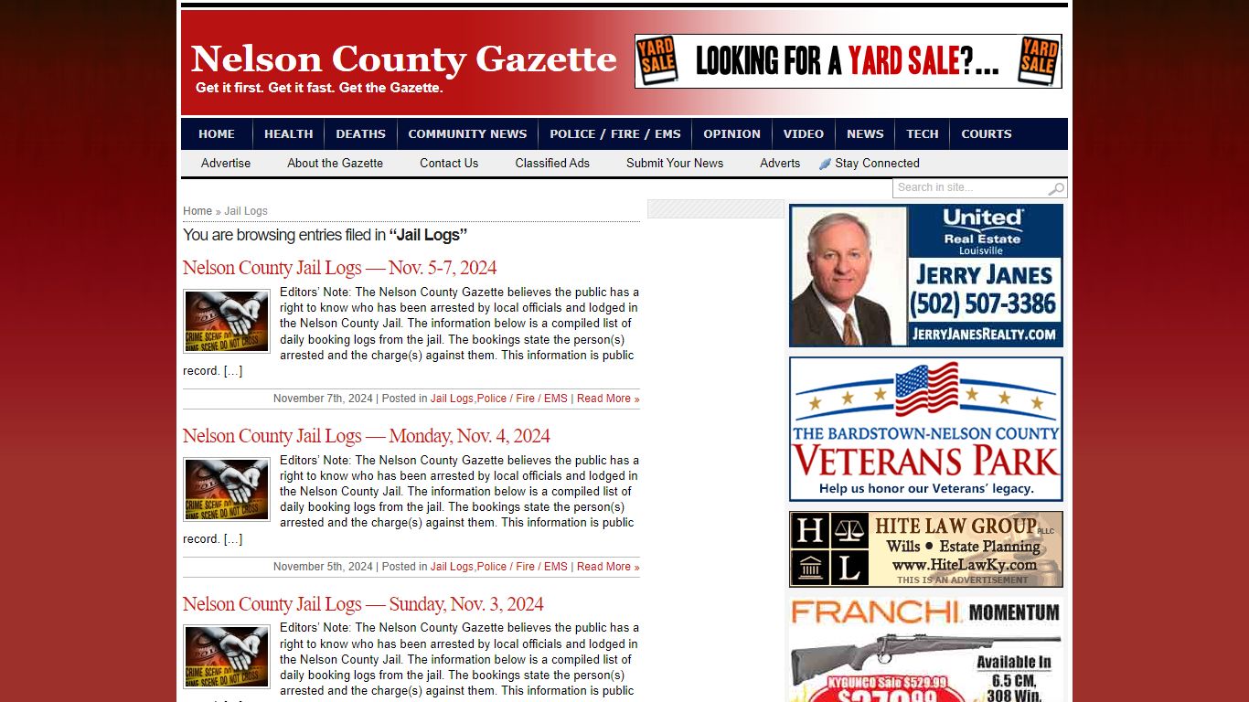 Jail Logs - Nelson County Gazette